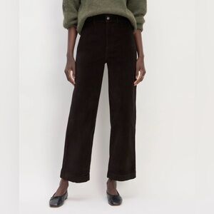 EVERLANE THE CORDUROY WIDE-LEG PANT Black size 4